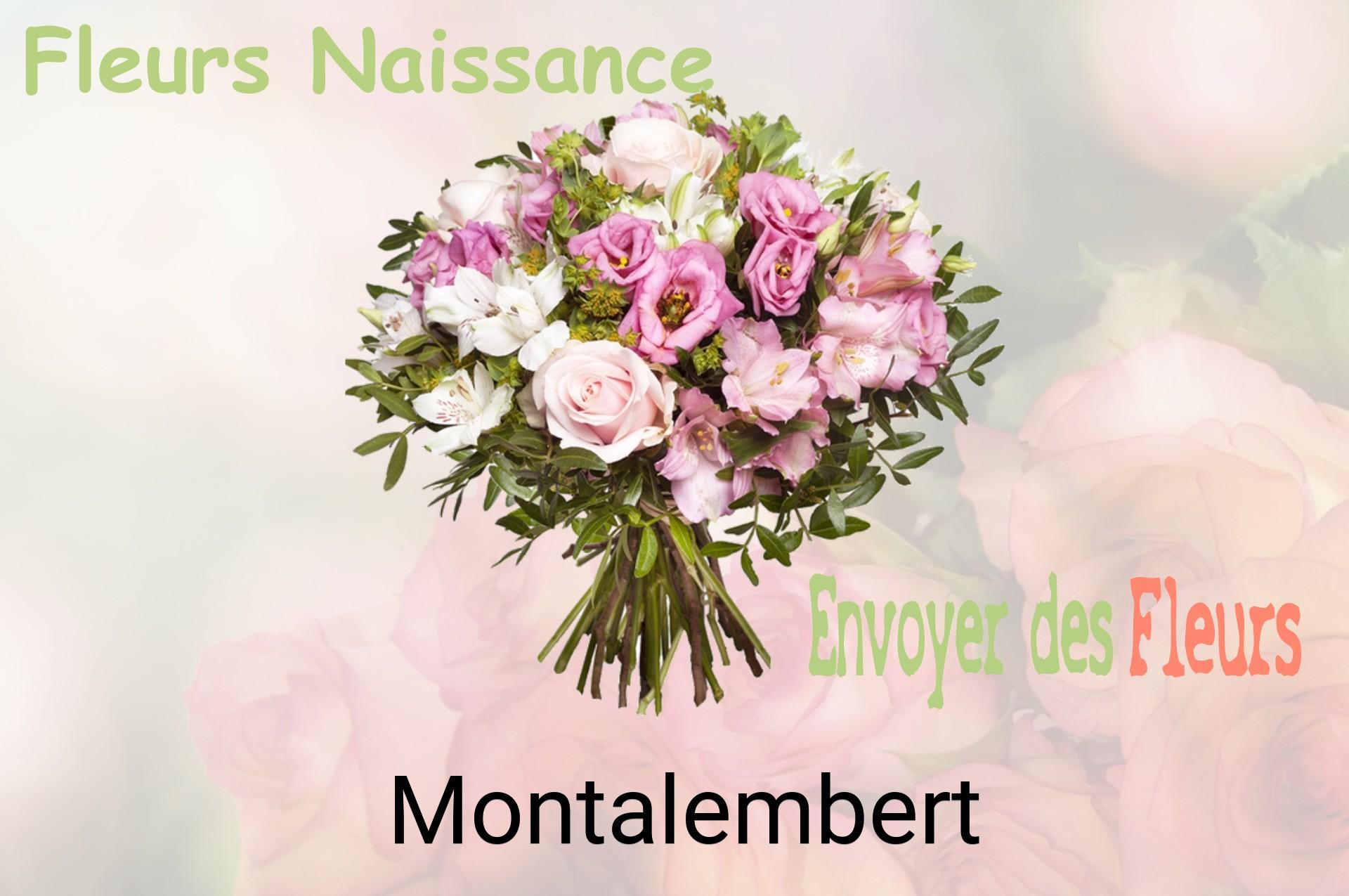 Bouquet de fleurs de naissance livré à Montalembert