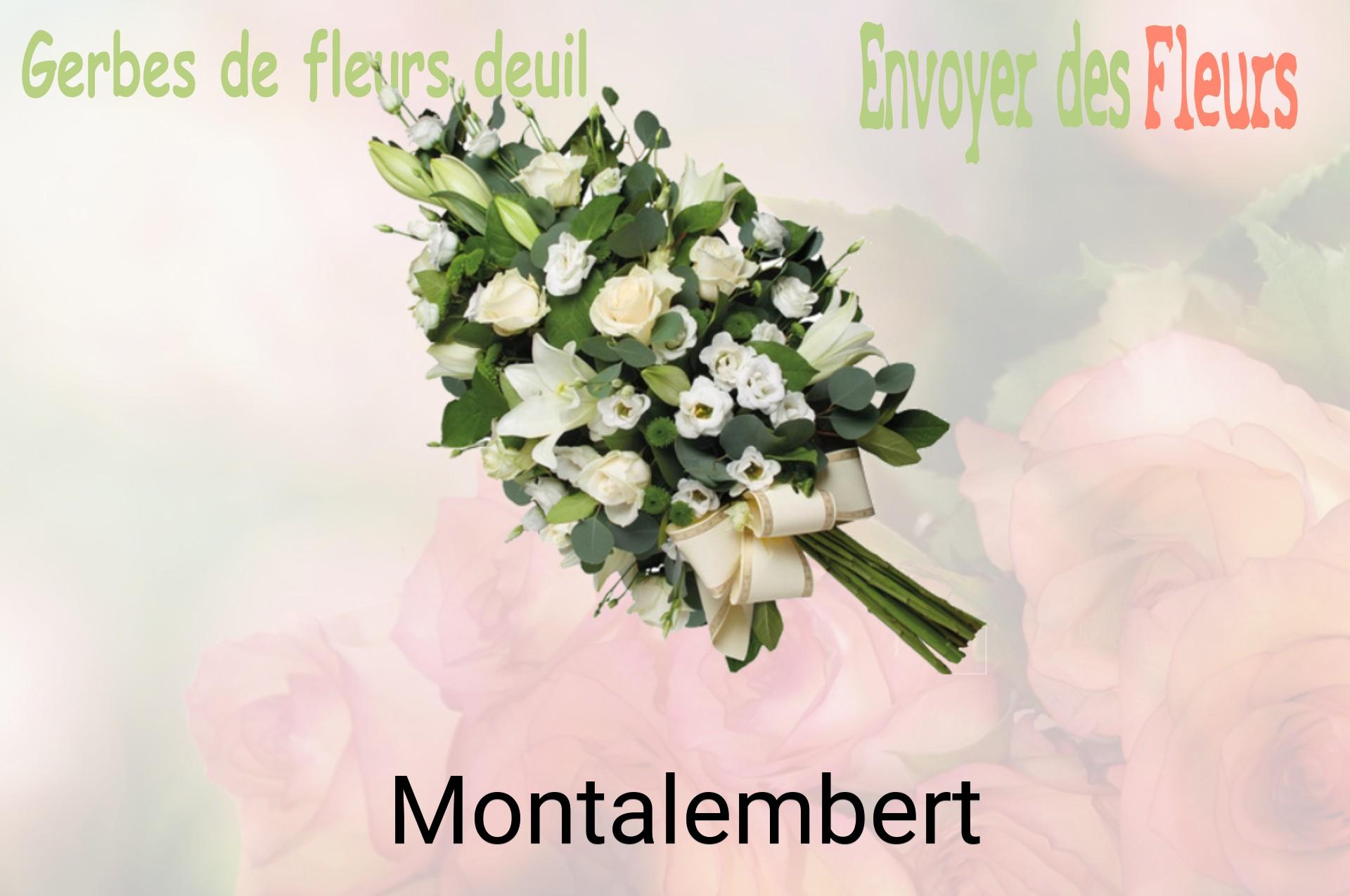 Gerbe de fleurs de deuil livrée à Montalembert